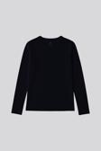Lacivert O Yaka Standart Fit Uzun Kollu Basic Kadın T-Shirt - 97312