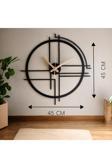 Create Handle 45 Cm Siyah Çelik Duvar Saati – Sessiz Quartz Mekanizma, Paslanmaz Ve Dayanıklı Tasarım