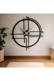 Create Handle 50 Cm Siyah Ahşap Duvar Saati – Sessiz Quartz Mekanizma