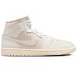 Nike Air Jordan 1 Mid Unisex Leather Sneaker Hakiki Deri Bilekli Günlük Spor Ayakkabı Krem