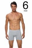 Gümüş 6 Lı Paket Erkek Likralı Boxer Renk Seçenekli