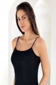 Şahinler %100 Pamuk Kadın Siyah Ip Askılı Düz Atlet Mb001
