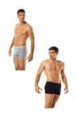 Tutku Erkek Likralı Elastan Boxer 3 Siyah 3 Gri Çınar Tekstil