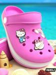 Hello Kitty Kız Çocuk Kaymaz Taban Işıklı Pembe Terlik Havuz Plaj Sandaleti