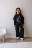KIZ ÇOCUK TAŞLI 3 İPLİK ŞARDONLU EŞOFMAN TAKIMI
