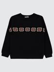 Civil Girls Etnik Desenli 10-13 Yaş Sweatshirt - Siyah10-11 Yaş