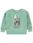 Civil Girls Geyik Baskılı 2-5 Yaş Sweatshirt - Yeşil2-3 Yaş