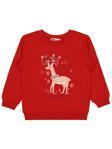 Civil Girls Geyik Baskılı 2-5 Yaş Sweatshirt - Kırmızı3-4 Yaş
