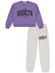Civil Girls Brooklyn Baskılı 10-13 Yaş Eşofman Takımı - Lila10-11 Yaş
