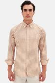 Ds Damat Slim Fit Camel Kareli Ekoseli Gömlek