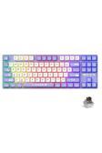 Coverzone Ajazz Ak870 Mc Kablolu Mekanik Oyun Klavyesi Mor Klavye Brown Switch