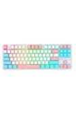 Coverzone Ajazz K870T Pro Kablosuz Hot Swap Mekanik Oyun Klavyesi-Rgb Beyaz - Blue Switch