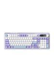 Coverzone Ajazz Ak980 Ekranlı Mekanik Klavye Rgb, Tam Boy Hot-Swap 3 Modlu 8000 Mah Batarya Mor/Gift Switch