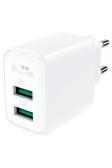 Acefast Hızlı Duvar Şarjı Çift Usb-A Çıkışlı 18W Telefon Ve Tablet Şarj Başlık Dual Usb-A Qc18W Eu A33