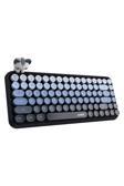 Coverzone Kablosuz Klavye - Bluetooth, Retro, Yuvarlak Tuşlu, Kedi Süs Aksesuarı, Sessiz Ajazz Aj308İ
