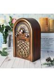 Coverzone Retro Radyo Taşınabilir Bluetooth Speaker Ve Hoparlör Ahşap Kaplama Antika Tarzı R-1950Btl Bordo