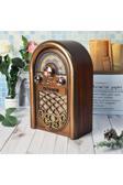 Coverzone Retro Radyo Taşınabilir Bluetooth Speaker Ve Hoparlör Ahşap Kaplama Klasik Antika Tarzı R-1950-Btl