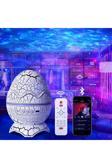 Coverzone Dinozor Yumurtası Gece Lambası Bluetooth Hoparlör Led Lamba Galaxy Projektör Led Işık K890 Beyaz