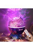 Coverzone Dinozor Yumurtası Gece Masa Lambası Bluetooth Hoparlör Led Lamba Galaxy Projektör Led Işık K890 Mor