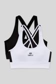 Slim Fit U Yaka 2li Paket Siyah-Beyaz Kadın Spor Büstiyer - 97121