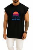 Oversize Jdm Night Run – Neon Sunset Göğüs Tasarımlı Atlet
