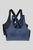 Slim Fit U Yaka 2li Paket Petrol-Antrasit Kadın Spor Büstiyer - 97121