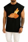 Oversize Baget Kruvasan Ekmek Simit Ekmek Hamur İşi Göğüs Tasarımlı Atlet