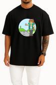 Oversize Otostop Gezgin Kadın - Traveller Göğüs Tasarımlı Unisex T-Shirt