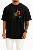 Oversize Free Palestine Göğüs Tasarımlı Unisex T-Shirt