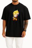 Oversize Goten Trunks Majin Buu Goku Bulma Göğüs Tasarımlı Unisex T-Shirt