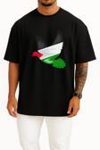 Oversize Barış Güvercini Filistin Göğüs ve Sırt Tasarımlı Unisex T-Shirt