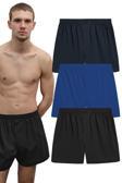 Erkek Pamuklu Poplin Boxer, Üçlü Paket, Siyah-Lacivert-Mavi