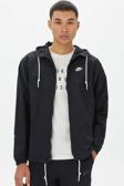 Nike Club Woven Men's Full Zip Jacket Erkek Bol Kesim Dokuma Spor Ceket Siyah