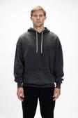 Acid Bear Kapüşonlu Siyah Oversize Erkek Sweatshirt