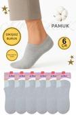 Aymelek Kadın Kısa Çorap 6 Çift Pamuklu Penye Likralı Sneakers Görünmez Çorap
