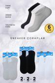Aymelek Erkek Kısa Çorap 6 Çift Pamuklu Penye Likralı Sneakers Görünmez Çorap