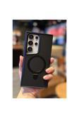 Coverzone Galaxy S25 Plus Uyumlu Kılıf Karbon Fiber Görünümlü Magsafe Uyumlu Stand Olabilen Carbon