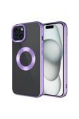 Coverzone İphone 15 Uyumlu Kılıf Kamera Korumalı Logo Gösteren Parlak Colored Z-Omega Kapak