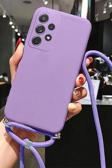 Coverzone Galaxy A16 Uyumlu İpli Boyun Askılı Silikon Kılıf Kadife İç Yüzeyli Epiphany Kılıf Kırmızı