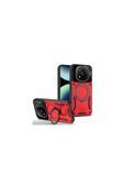 Coverzone Xiaomi Redmi Note 14 Pro 5G Uyumlu Kılıf Joy Joy Standlı Lens Korumalı 360 Yüzük Aparatı