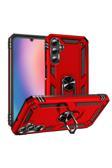 Coverzone Samsung Galaxy A05S Uyumlu Kılıf Z-Vega Shockproof Standlı Yüzük Tutuculu Mega Case Kapak