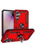 Coverzone Samsung Galaxy S23 Fe Uyumlu Kılıf Z-Vega Shockproof Standlı Yüzük Tutuculu Mega Case Kapak