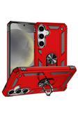 Coverzone Samsung Galaxy S24 Uyumlu Kılıf Z-Vega Shockproof Standlı Yüzük Tutuculu Mega Case Kapak