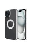 Coverzone İphone 15 Uyumlu Kılıf Kamera Korumalı Logo Gösteren Parlak Colored Z-Omega Kapak