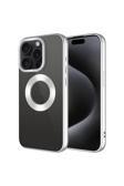 Coverzone İphone 15 Pro Uyumlu Kılıf Kamera Korumalı Logo Gösteren Parlak Colored Z-Omega Kapak