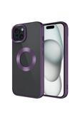 Coverzone İphone 15 Uyumlu Kılıf Kamera Korumalı Logo Gösteren Parlak Colored Z-Omega Kapak