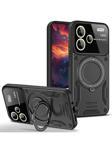 Coverzone Xiaomi Redmi Note 13 Pro Plus Uyumlu Kılıf Joy Joy Standlı Lens Korumalı 360 Yüzük Aparatı