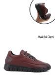 Kadın Bordo Bağcıklı Hakiki Deri Comfort Ayakkabı