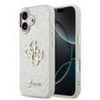 Guess İphone 17 Uyumlu Kılıf Lisanslı 4G Büyük Metal Kamera Çerçeveli Ve Logolu Glitter Kapak Gri