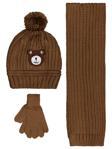 Civil Boys 2-5 Yaş Atkı Bere Eldiven Set - Kahverengi Standart
